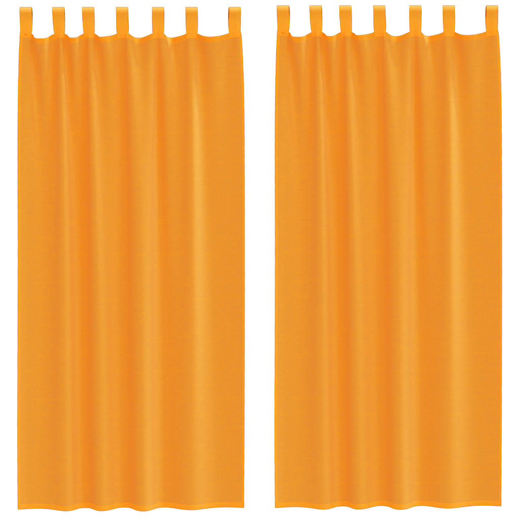 Voile Vorhänge mit Schlaufen 2 Stk. Orange 140x245 cm