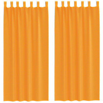 Voile Vorhänge mit Schlaufen 2 Stk. Orange 140x245 cm