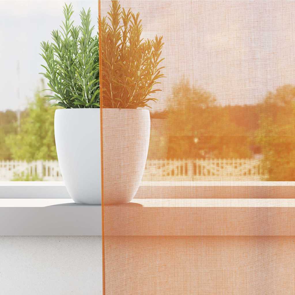 Voile Vorhänge mit Schlaufen 2 Stk. Orange 140x245 cm