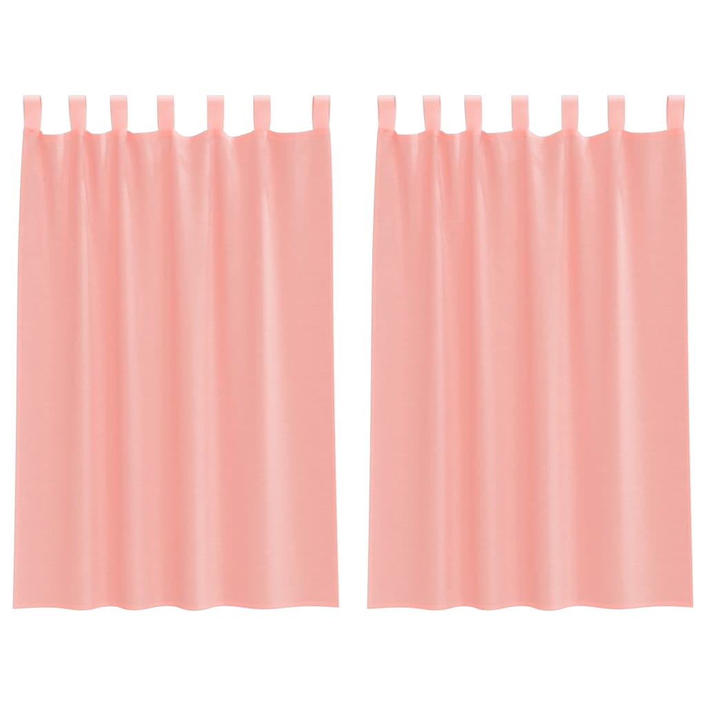 Voile Vorhänge mit Schlaufen 2 Stk. Rosa 140x175 cm