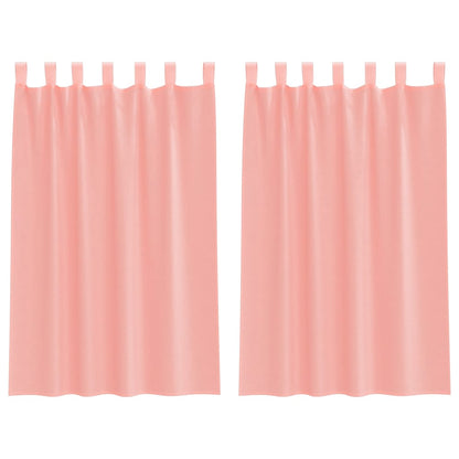 Voile Vorhänge mit Schlaufen 2 Stk. Rosa 140x175 cm