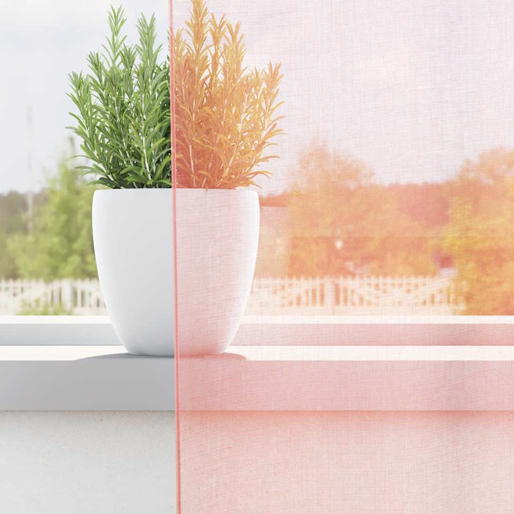 Voile Vorhänge mit Schlaufen 2 Stk. Rosa 140x175 cm