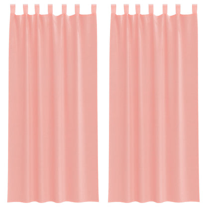 Voile Vorhänge mit Schlaufen 2 Stk. Rosa 140x225 cm