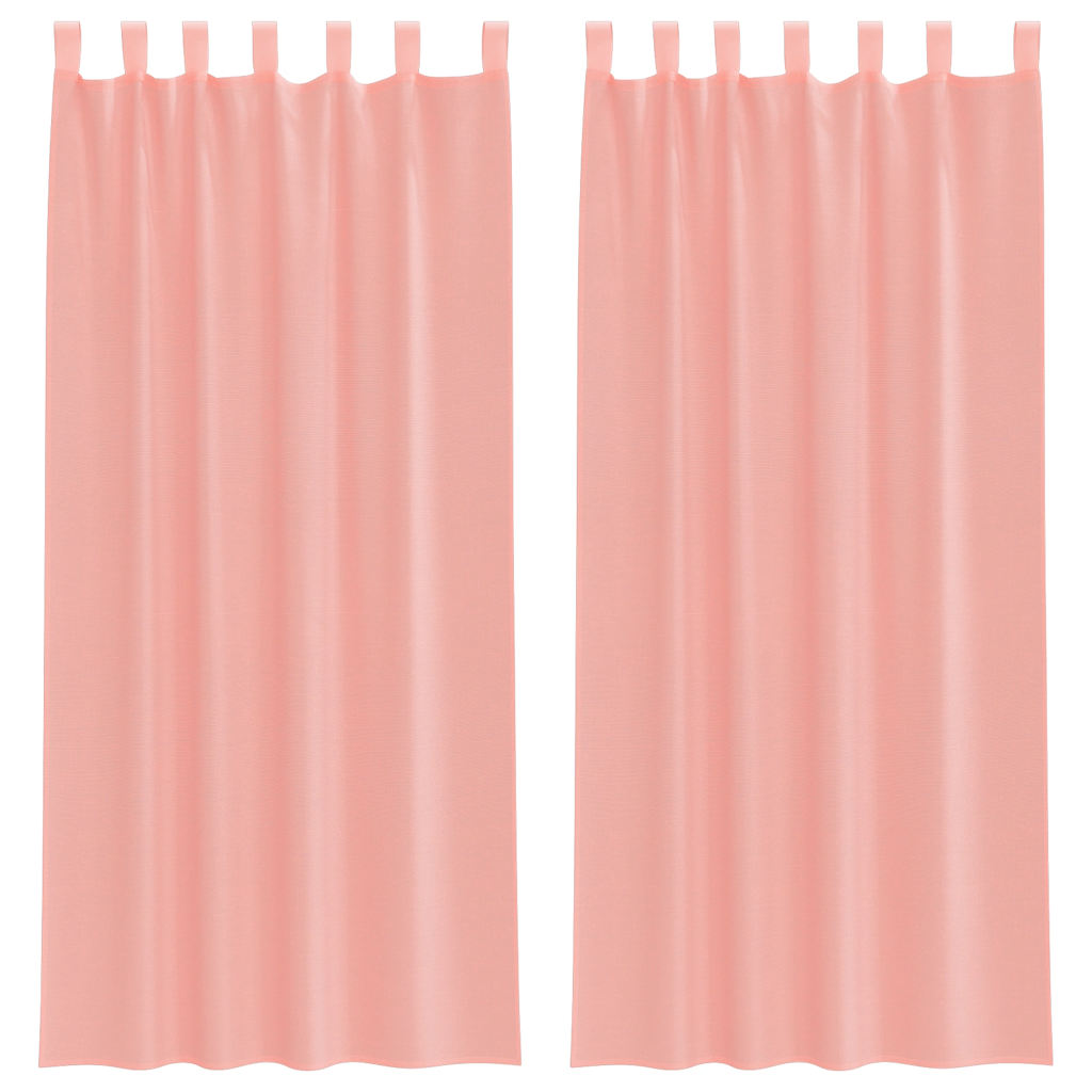 Voile Vorhänge mit Schlaufen 2 Stk. Rosa 140x245 cm