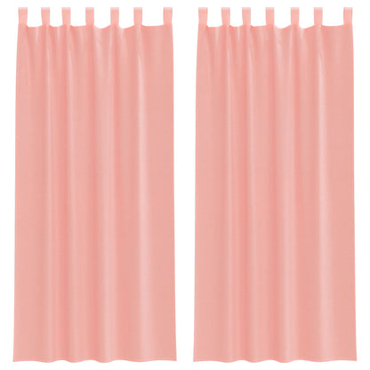 Voile Vorhänge mit Schlaufen 2 Stk. Rosa 140x245 cm