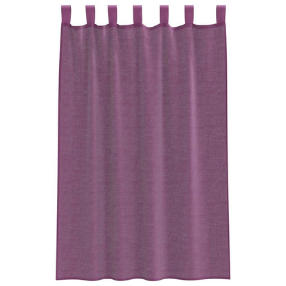 Voile Vorhänge mit Schlaufen 2 Stk. Violett 140x175 cm