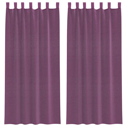 Voile Vorhänge mit Schlaufen 2 Stk. Violett 140x225 cm