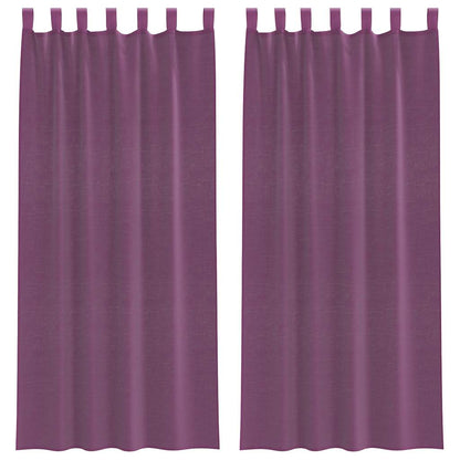 Voile Vorhänge mit Schlaufen 2 Stk. Lila 140x245 cm