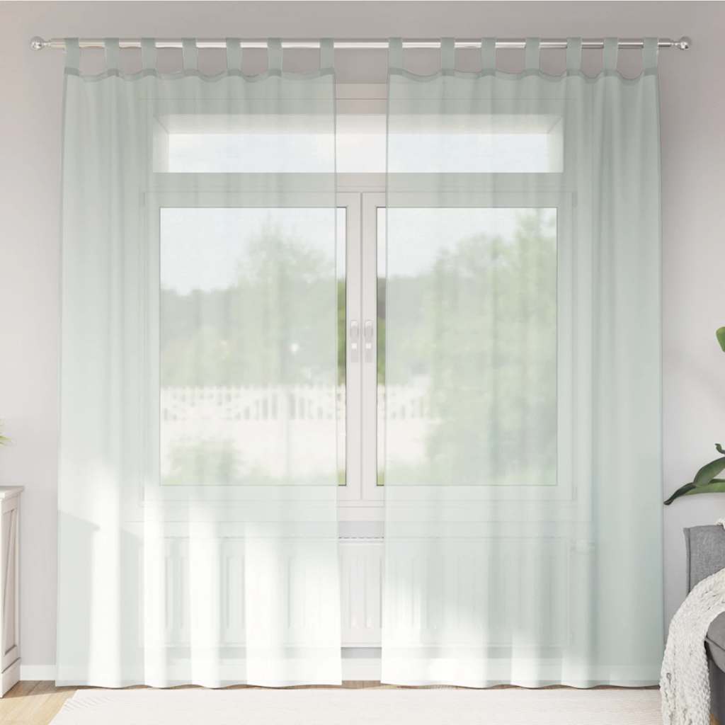 Voile Vorhänge mit Schlaufen 2 Stk. Hellgrau 140x245 cm