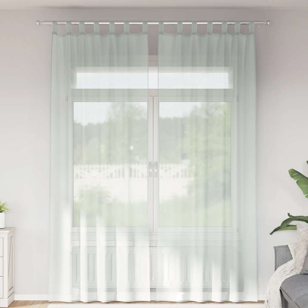 Voile Vorhänge mit Schlaufen 2 Stk. Hellgrau 140x260 cm
