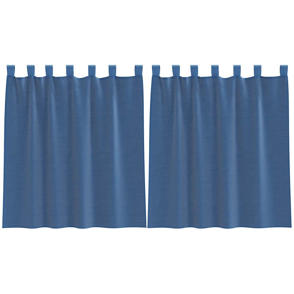 Voile Vorhänge mit Schlaufen 2 Stk. Königsblau 140x140 cm
