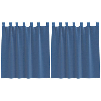 Voile Vorhänge mit Schlaufen 2 Stk. Königsblau 140x140 cm