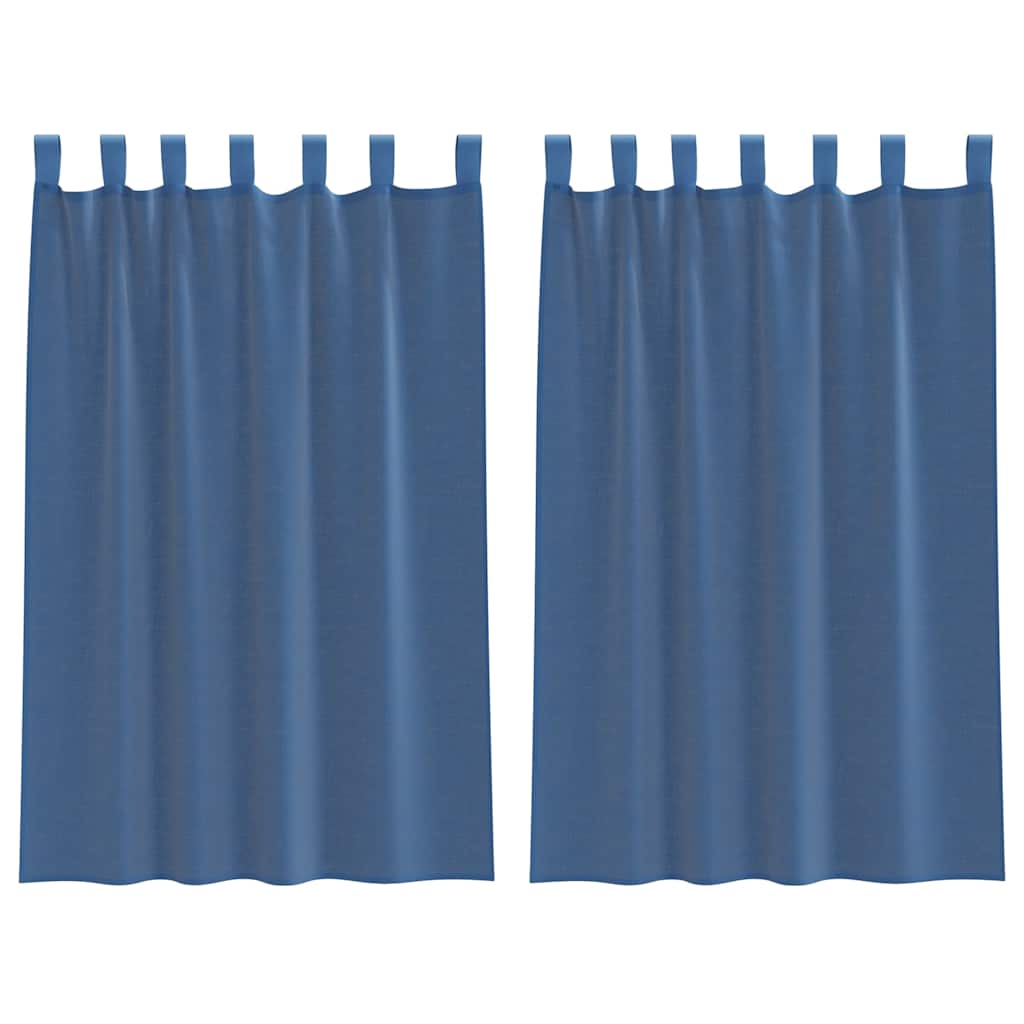 Voile Vorhänge mit Schlaufen 2 Stk. Königsblau 140x175 cm