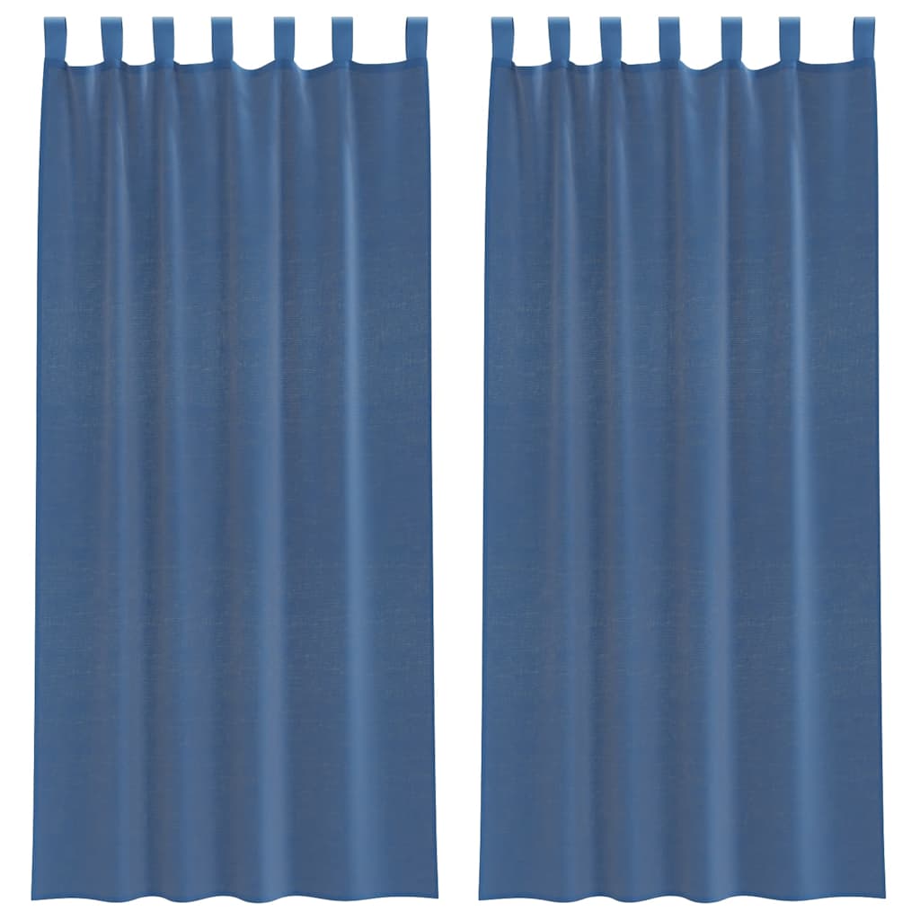 Voile Vorhänge mit Schlaufen 2 Stk. Königsblau 140x245 cm