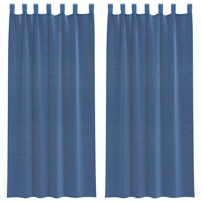 Voile Vorhänge mit Schlaufen 2 Stk. Königsblau 140x245 cm
