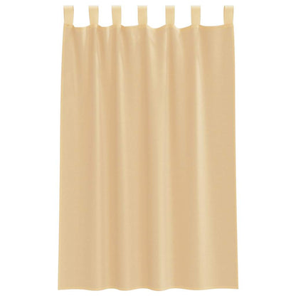 Voile Vorhänge mit Schlaufen 2 Stk. Sandfarbe 140x175 cm