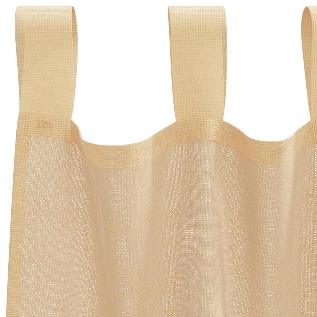 Voile Vorhänge mit Schlaufen 2 Stk. Sandfarbe 140x175 cm