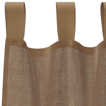 Voile Vorhänge mit Schlaufen 2 Stk. Hellbraun 140x175 cm