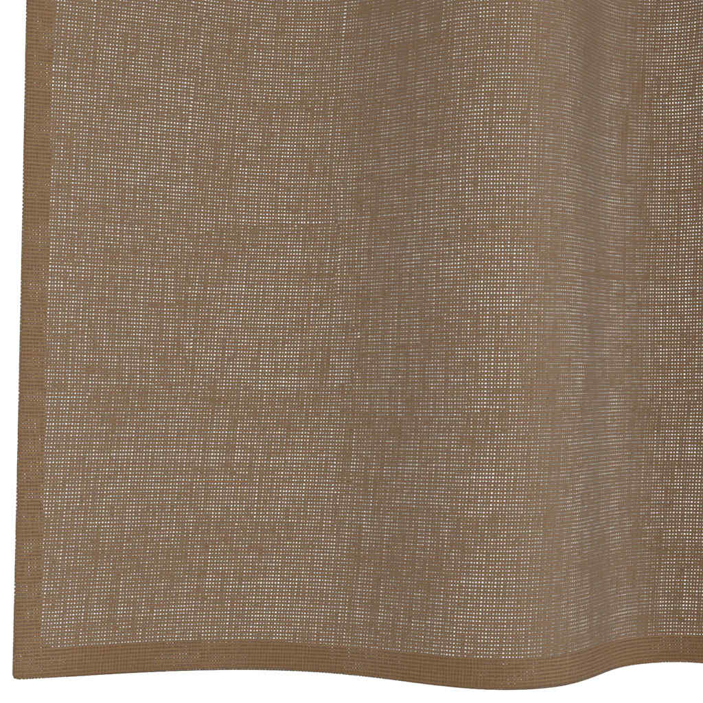 Voile Vorhänge mit Schlaufen 2 Stk. Hellbraun 140x260 cm