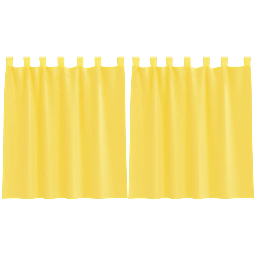 Voile Vorhänge mit Schlaufen 2 Stk. Gelb 140x140 cm