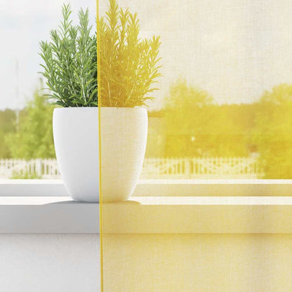 Voile Vorhänge mit Schlaufen 2 Stk. Gelb 140x140 cm