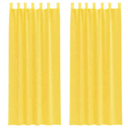 Voile Vorhänge mit Schlaufen 2 Stk. Gelb 140x260 cm
