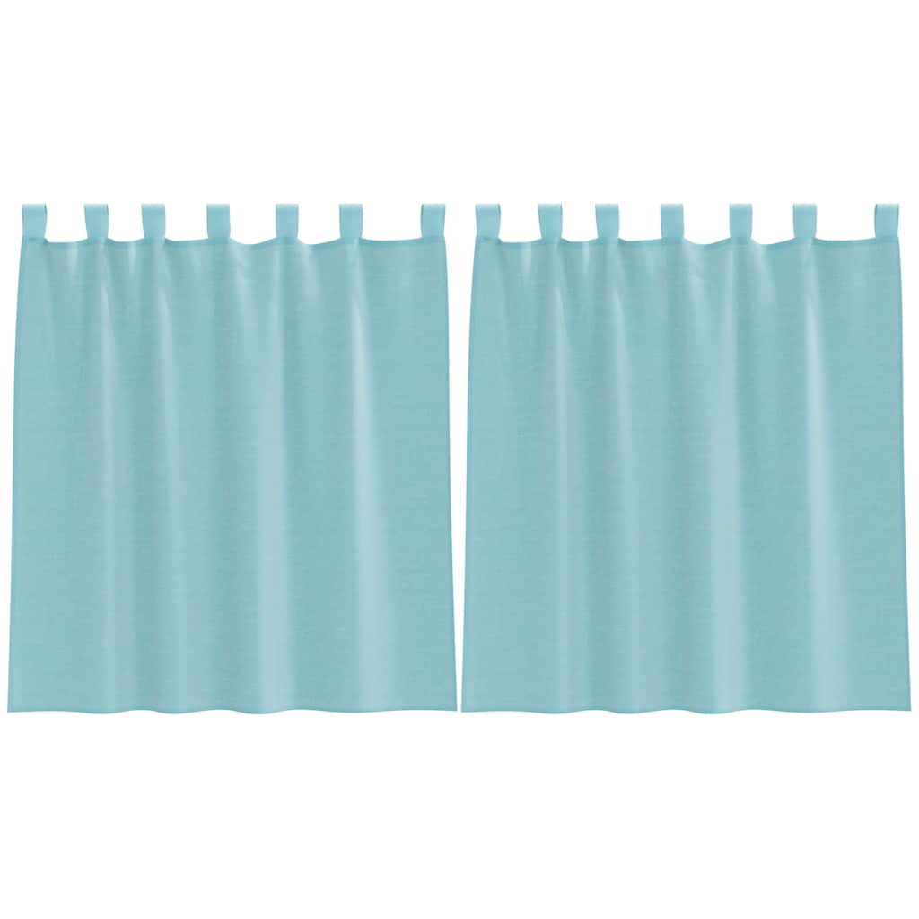 Voile Vorhänge mit Schlaufen 2 Stk. Türkis 140x140 cm