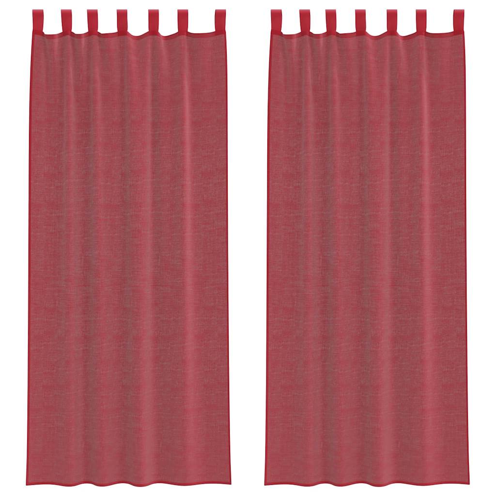 Voile Vorhänge mit Schlaufen 2 Stk. Weinrot 140x260 cm