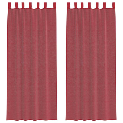 Voile Vorhänge mit Schlaufen 2 Stk. Weinrot 140x260 cm