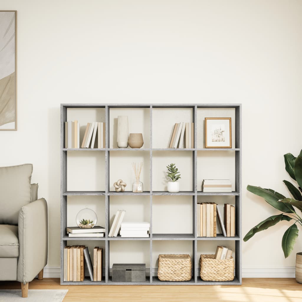 Bookshelf Grey Sonoma 137.5x29x137.5 cm wood material