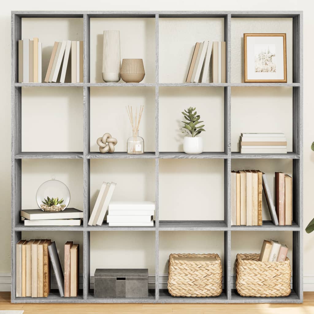 Bookshelf Grey Sonoma 137.5x29x137.5 cm wood material