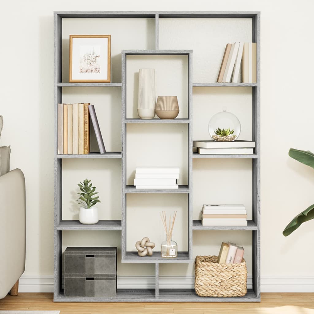Bookshelf Grey Sonoma 102x29x143 cm wood material