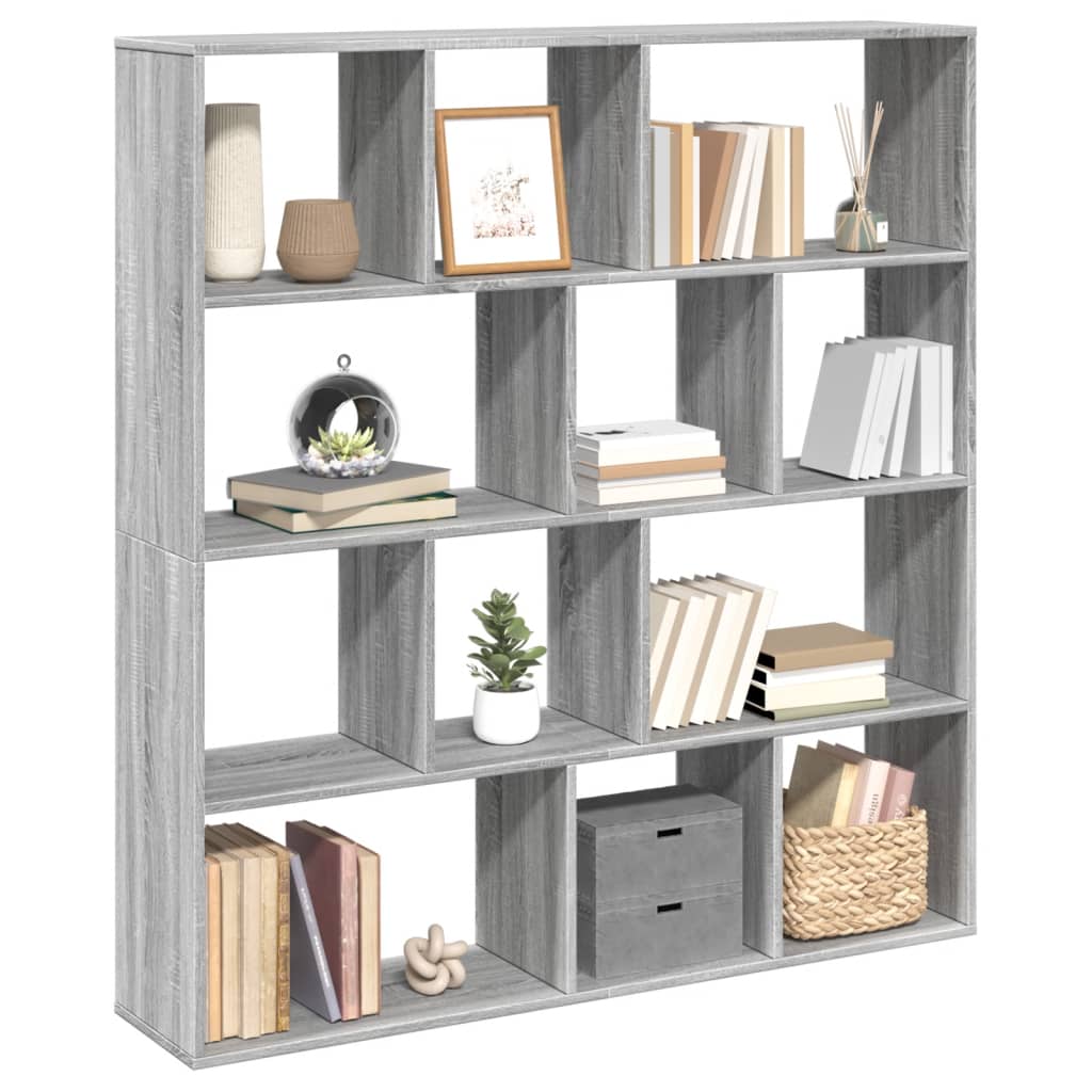 Bookshelf Grey Sonoma 132x29x141.5 cm wood material