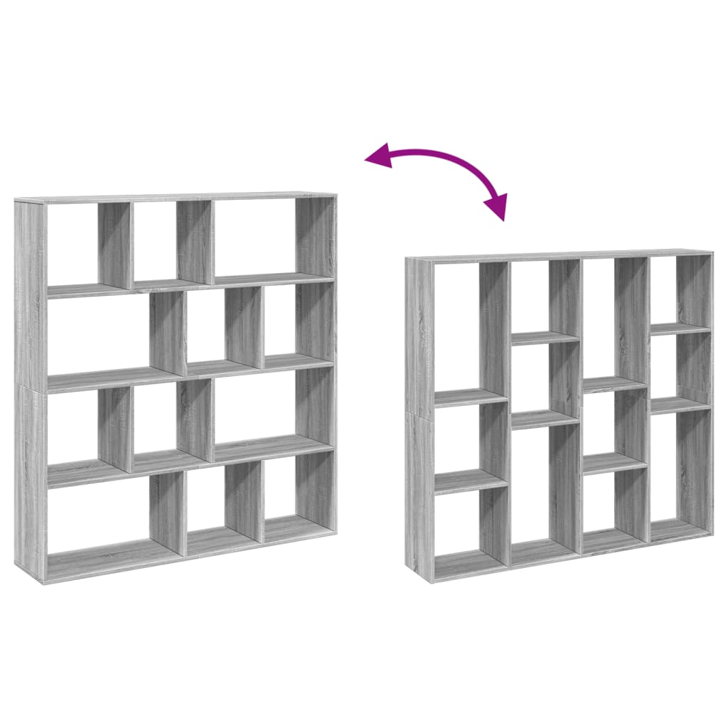 Bookshelf Grey Sonoma 132x29x141.5 cm wood material