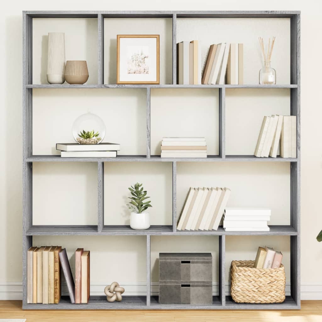 Bookshelf Grey Sonoma 132x29x141.5 cm wood material