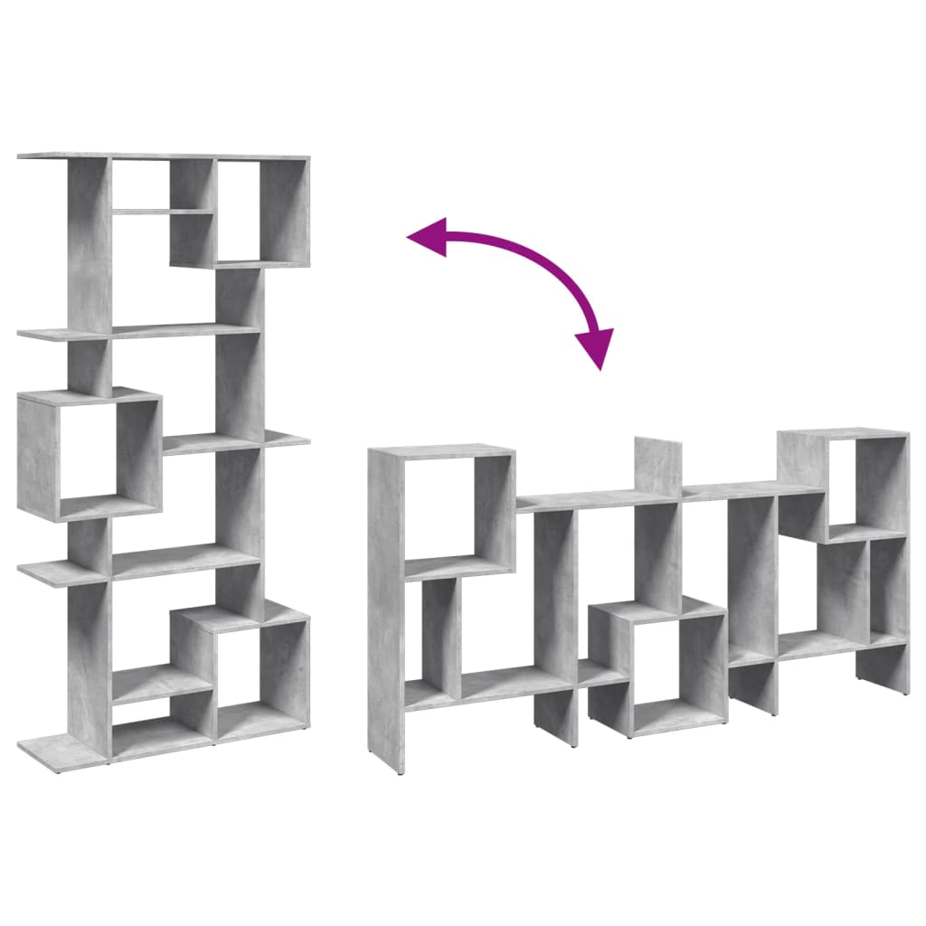 Bookshelf concrete grey 92x29x188 cm wood material