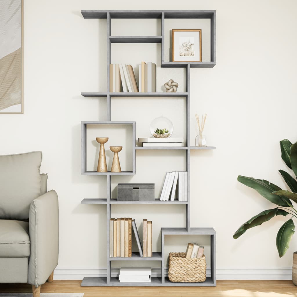 Bookshelf concrete grey 92x29x188 cm wood material