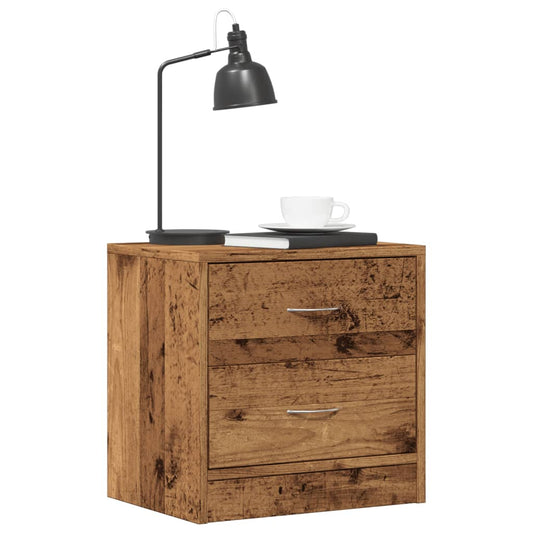 Bedside tables 2 pcs. Old wood look 40x30x40 cm wood material