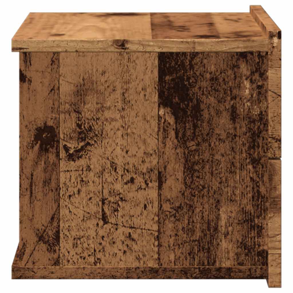 Tables de chevet murales 2 pcs. aspect vieux bois 40x32x30 cm