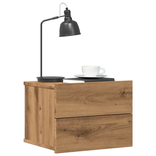 Wall-mounted bedside tables 2 pcs. Artisan oak 40x32x30 cm