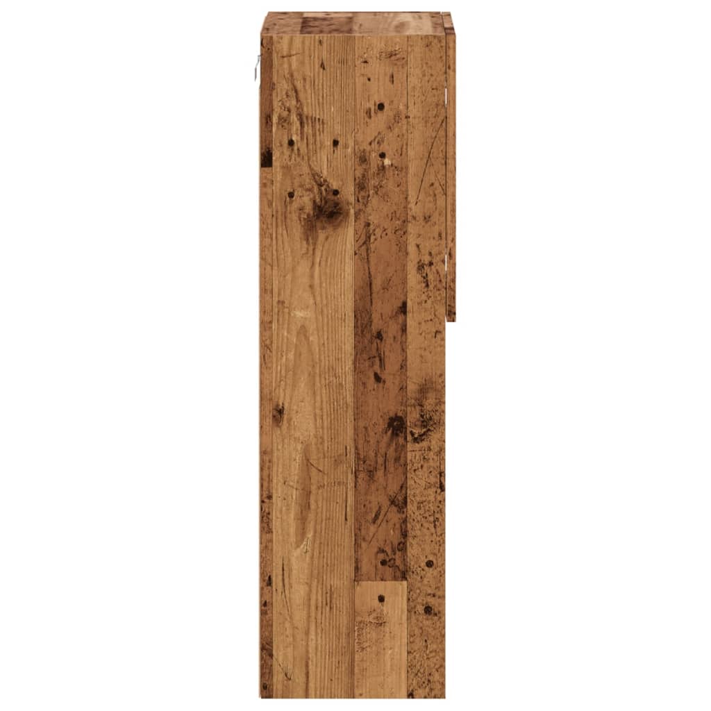 Meuble TV avec lumières LED aspect bois vieilli 30,5x30x102 cm