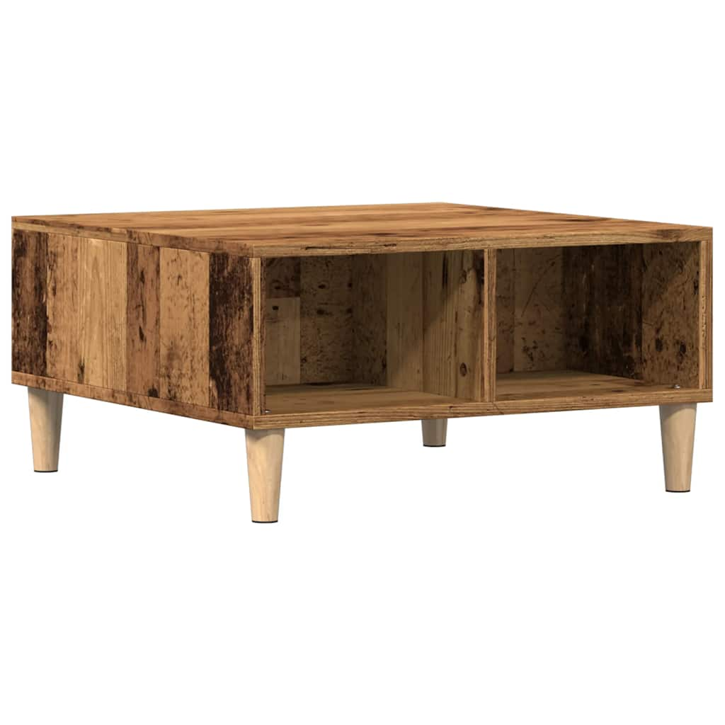 Table basse aspect bois de récupération 60x60x30 cm en bois