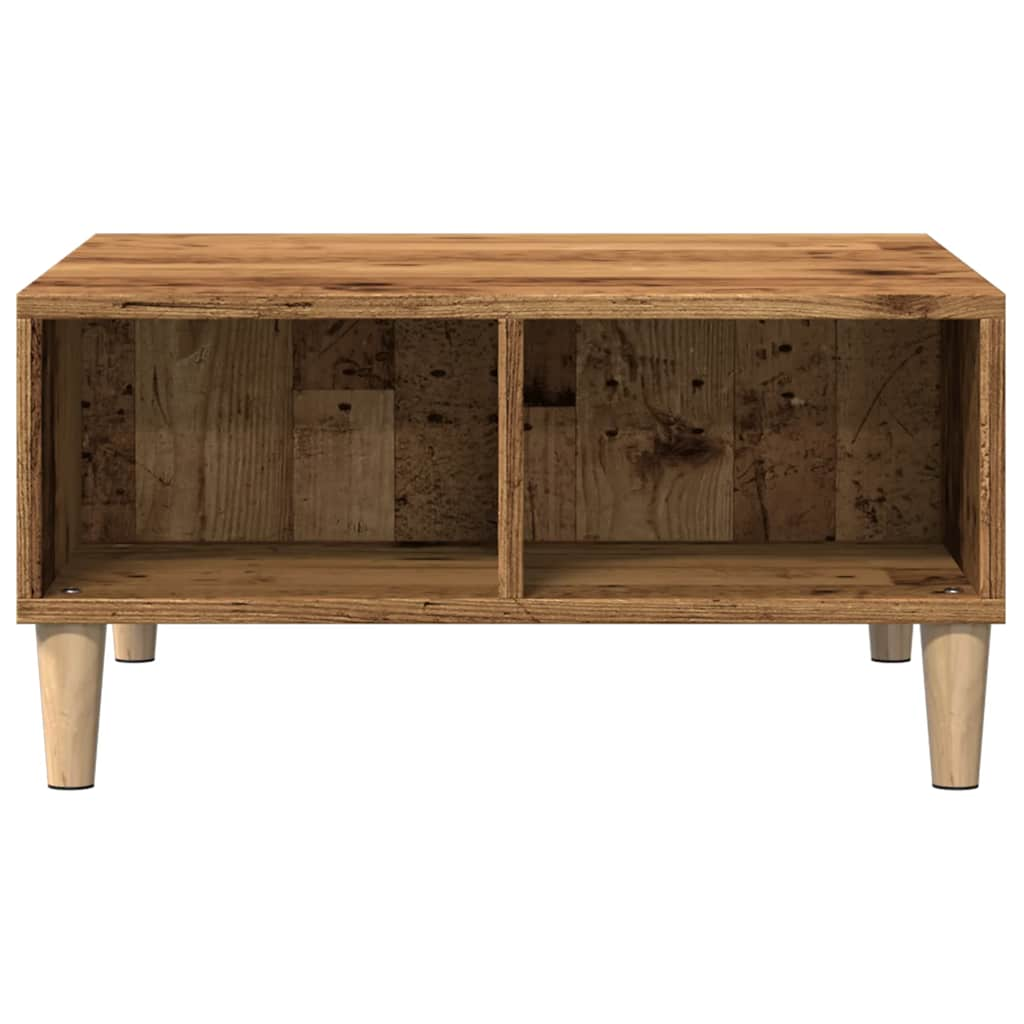 Table basse aspect bois de récupération 60x60x30 cm en bois