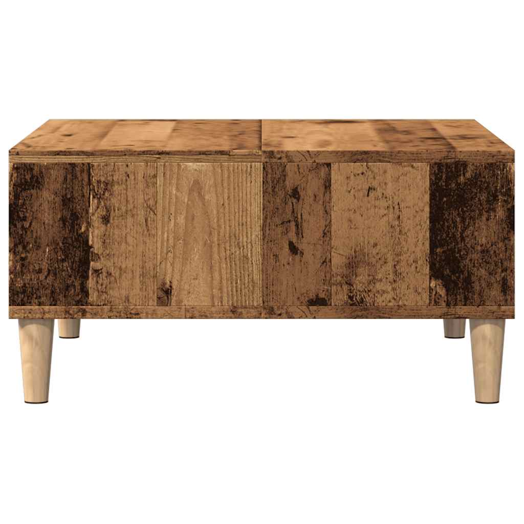 Table basse aspect bois de récupération 60x60x30 cm en bois