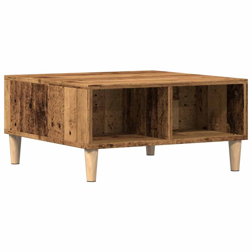 Table basse aspect bois de récupération 60x60x30 cm en bois