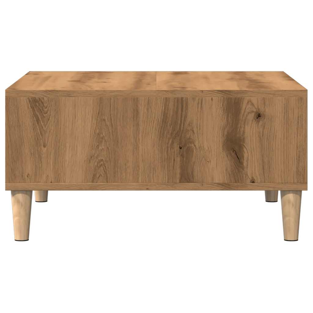 Table basse artisanale en chêne 60x60x30 cm en bois