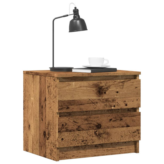 Bedside tables 2 pcs. Old wood look 50x40x43.5 cm wood material