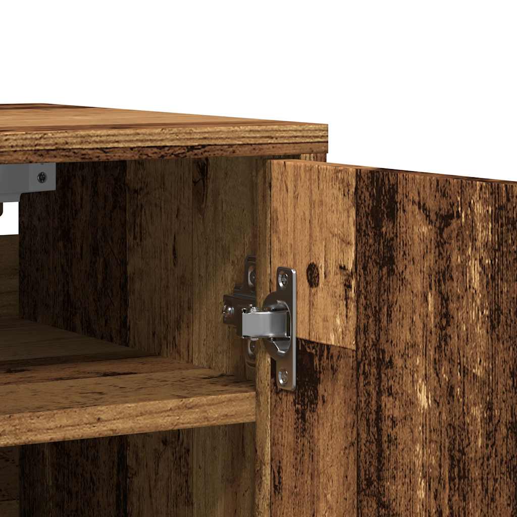 Meuble à chaussures aspect bois de récupération 32x35x70 cm en bois