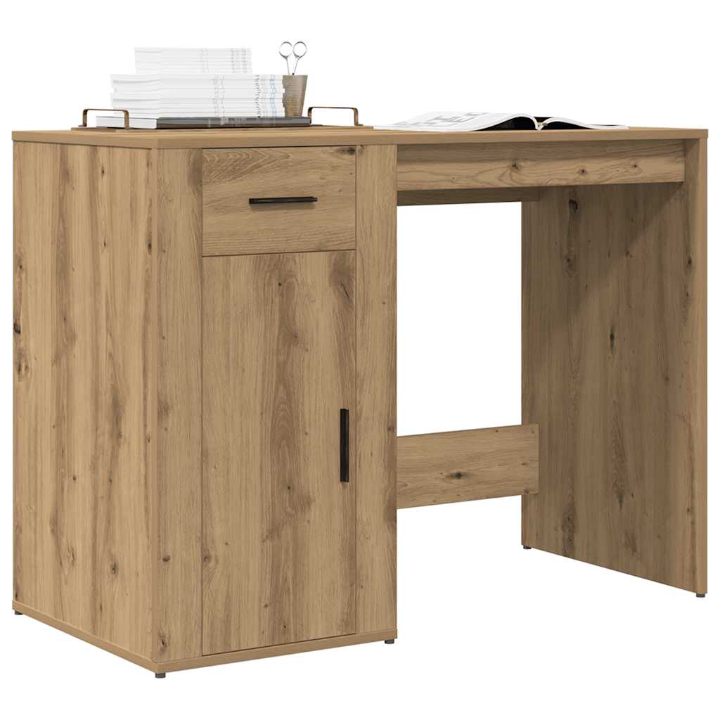 Bureau artisanal en chêne 100x49x75 cm matériau bois