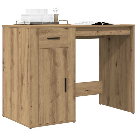 Bureau artisanal en chêne 100x49x75 cm matériau bois